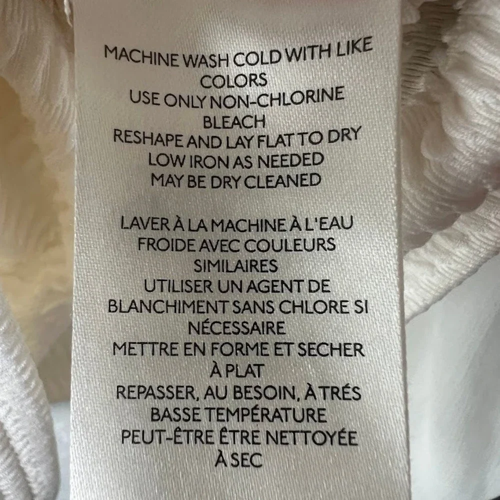 Anthropologie White Smocked Balloon Sleeve Blouse Top XL Boho Romantic